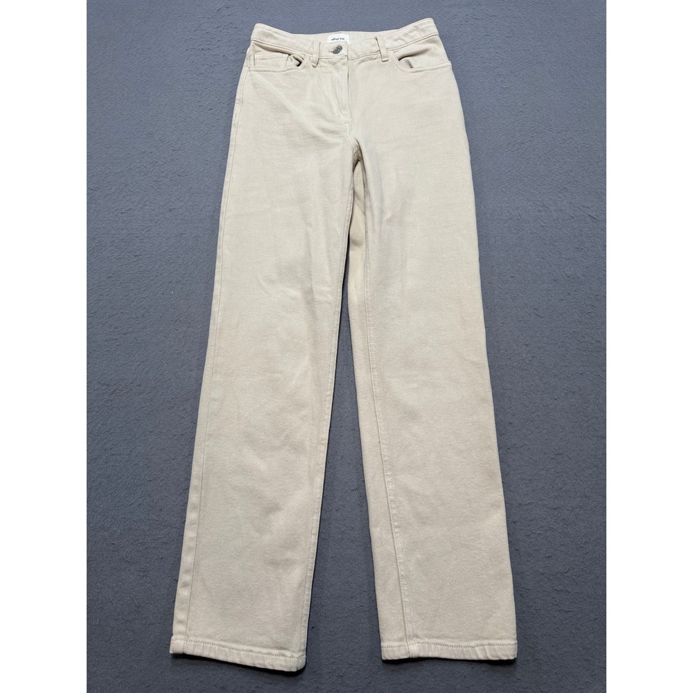 Wilfred Free Aritzia Jeans Women's 2 Beige Denim High Rise Straight Leg Relaxed